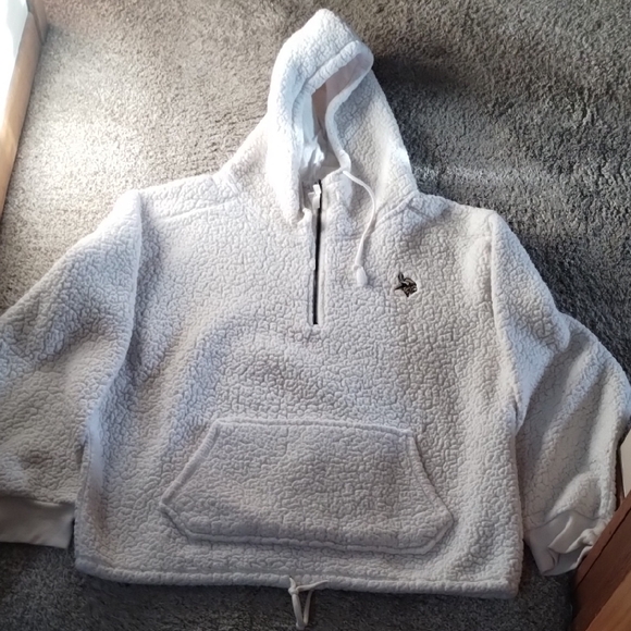 White Sherpa Hoodie Size 2XL - Picture 1 of 4